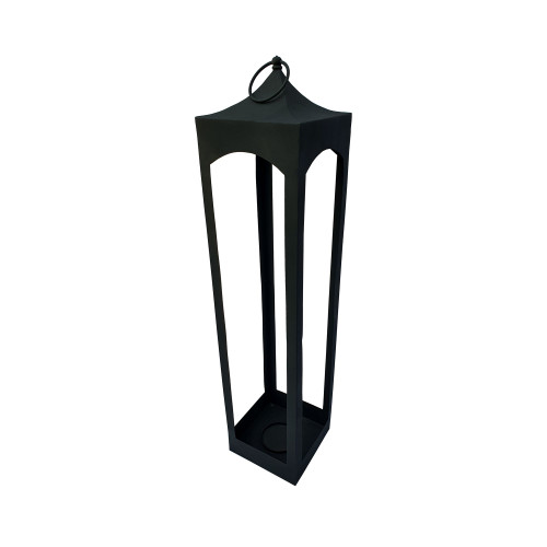 39" Black Decorative Floor Candle Lantern with Handle