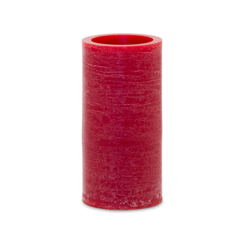 Set of 2 Wine Red Contemporary LED Wax Dripping Candle, 6"