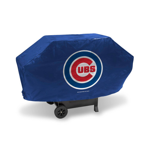 68" x 35" Blue and Silver Colored MLB Chicago Cubs Deluxe Grill Cover