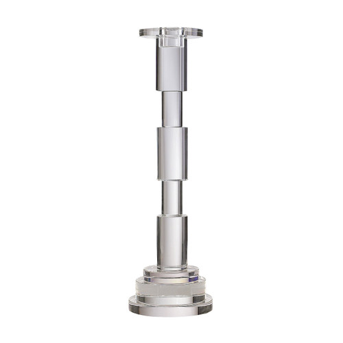 16" Clear Glass Crystal Rod Large Candle Holder