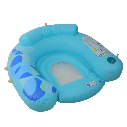 Inflatable Blue Swimming Pool Lounge Chair with Shade Canopy, 40.5-Inch