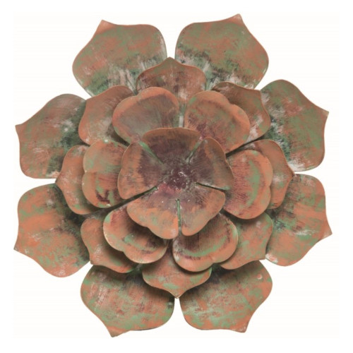 9" Brown and Green Cactus Flower Outdoor Wall Decor
