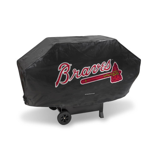 68" x 35" Black and Red MLB Atlanta Braves Deluxe Outdoor Grill Cover