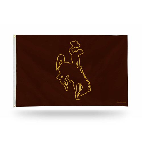 3' x 5' Brown and Yellow College Wyoming Cowboys Large Banner Flag