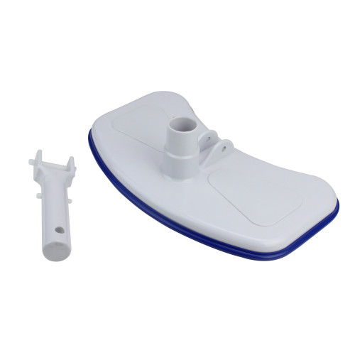 12" Blue and White Deluxe Large Weighted Swimming Pool Vacuum Head with Bumper