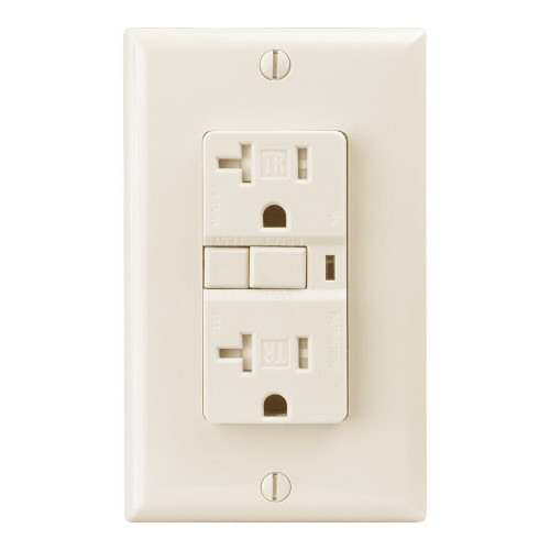 Cooper Wiring TRVGF20A-SP 20-Amp,125-Volt, Tamper Resistant Duplex GFCI Receptacle - Almond