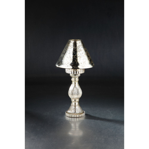 14.5" Champagne Gold Colored Lamp Design Mercury Glass Candle Holder