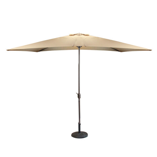10ft Outdoor Patio Market Umbrella with Hand Crank - Beige