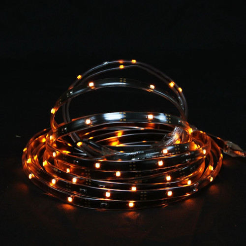 18' Orange LED Indoor/Outdoor Christmas Linear Tape Lighting - Black Finish