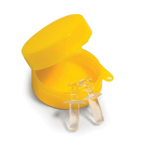 Clear Molded Plastic Ear Plugs Water or Swimming Pool Accessories with Yellow Case