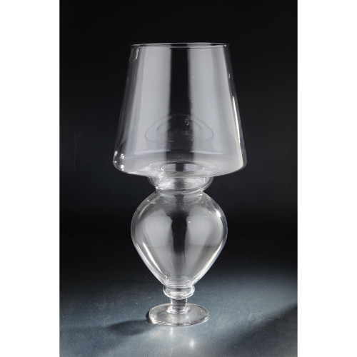 26" Clear Solid Hand Blown Glass Tabletop Decor