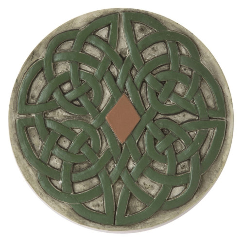 9.75" Green Traditional Round St. Patrick's Day Celtic Garden Stone