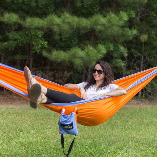 48" Orange Blue Single Castaway Travel Hammock