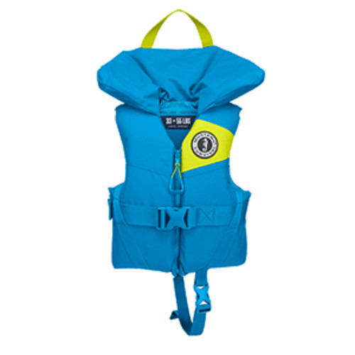 20" Neon Green and Azure Blue Mustang Multipurpose Child Foam Life Vest Jacket