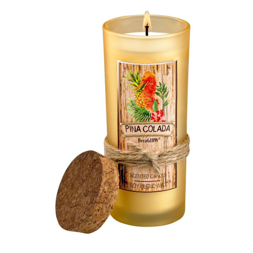 Set of 2 White Pina Colada Scented Candles 5.5"