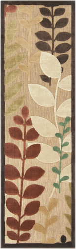 2.5-Ft x 7.75-Ft Beige and Red Indoor Outdoor Runner Throw Rug