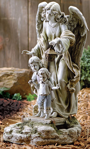 20" Joseph's Studio Solar Powered Guardian Angel Outdoor Garden Statue