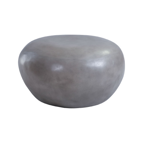 28" Gray Small Pebble Bench in Polished Concrete with Acrylic