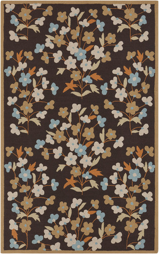 8' x 10' Blue and Orange Contemporary Hand Woven Rectangular Outdoor Area throw Rug