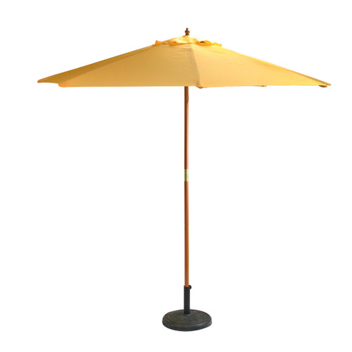 8' Outdoor Patio Market Umbrella - Yellow and Cherry Wood