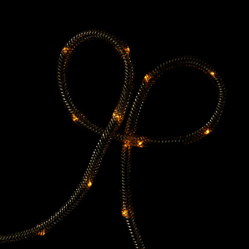 48 Battery Operated Gold LED Mesh Tube Lining Christmas Rope Lights - 9.8 ft Silver Wire