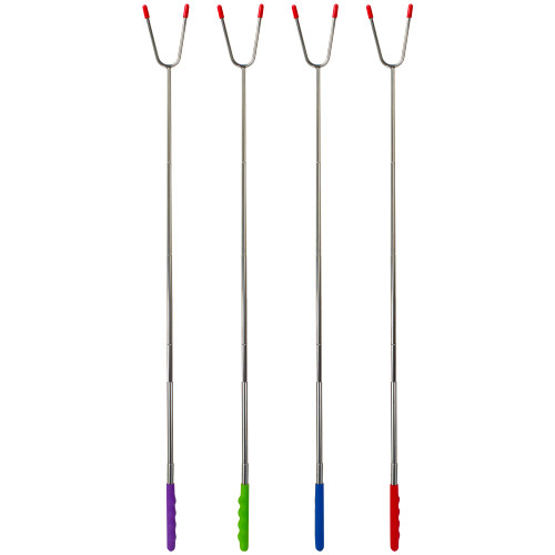 Set of 4 Silver Extendable Dual Roasting Marshmallow Sticks 45"