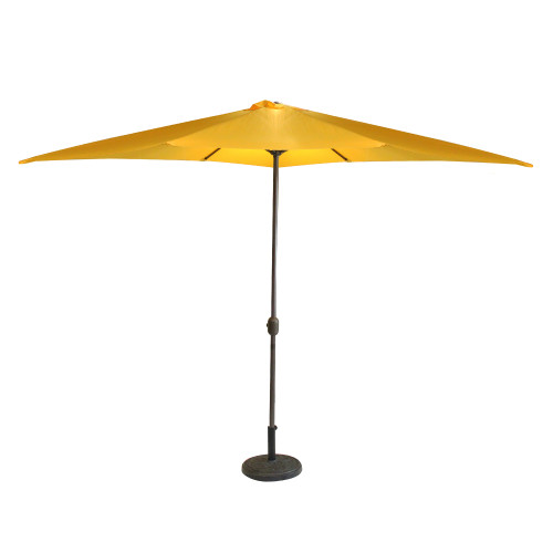 10' Outdoor Patio Market Umbrella with Hand Crank, Mustard Yellow