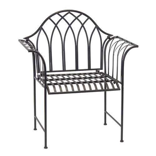 36.75" Black Metal Garden Chair