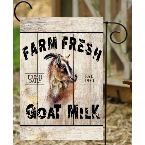 Brown and Black "Farm Fresh Goat Milk" Outdoor Garden Flags 18" x 12"