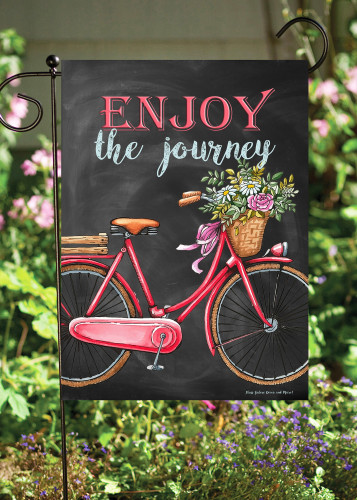 Warm and Vibrant "Enjoy the Journey" Decorative Rectangular Garden Flag 18" x 12"