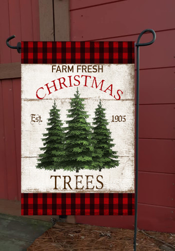 Vibrant Christmas Trees Decorative Rectangular Garden Flag 18" x 12"