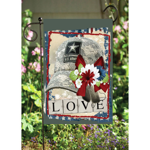 Red and Blue Army Hat Rectangular Garden Flag 18" x 12"