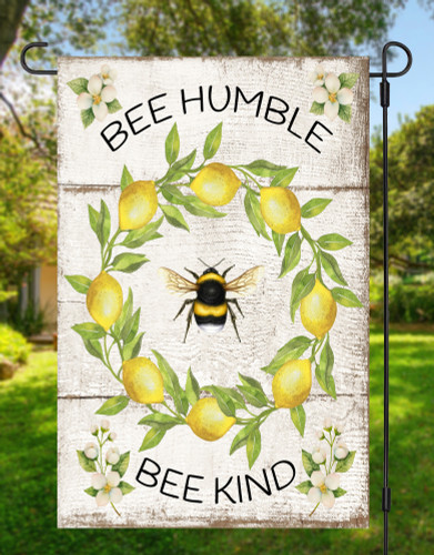 Warm and Vibrant "Bee Humble" Decorative Rectangular Garden Flag 18" x 12"