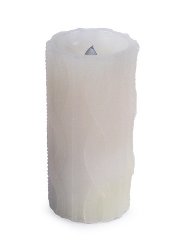 6" White Battery Operated Flameless LED Christmas Pillar Candle