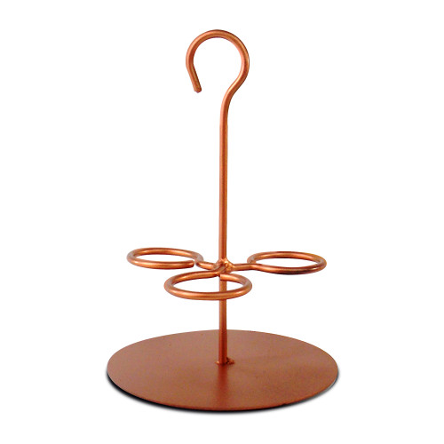 Set of 4 Metal Copper Brown Triple Shot Candle Holders 8"