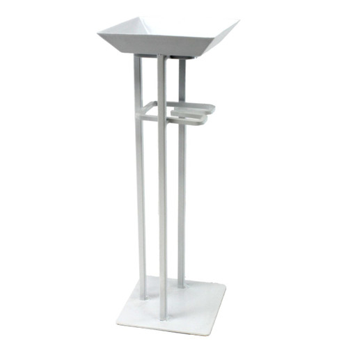 Pack of 4 White Square Tabletop Candle on Rope Holder Towers 10"