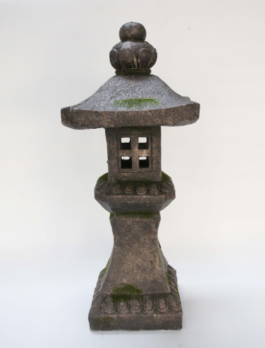 26.25" Stone Multi Purpose Pagoda Lantern with Magnetic Door