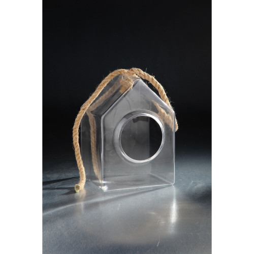 11" Solid Hand Blown Glass Hanging Tea Light Holder