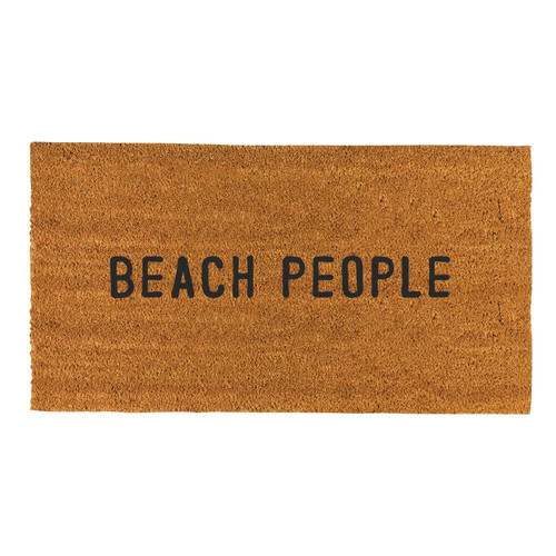30" Brown with Beach People Design Coir Rectangular Doormat