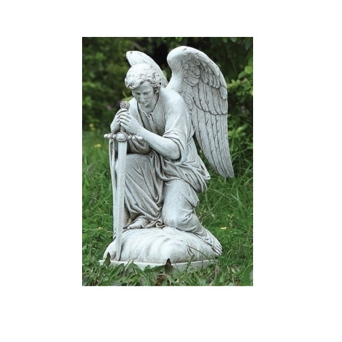 13.5" Kneeling Angel Outdoor Garden Statue