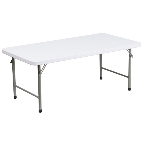 47.75" White and Gray Contemporary Rectangular Kids Folding Table