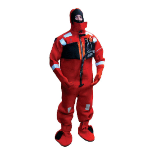 24" Red, Black, and White Outdoor Imperial Neoprene Immersion Suit Adult Intermediate