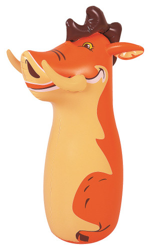 34" Inflatable Orange and Brown Three-Dimensional Boar Children's Bop Bag