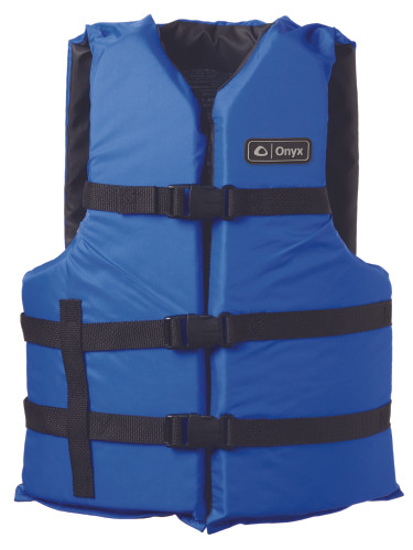 18" Blue and Black Inflatable Universal Vest With Lock, ADULT