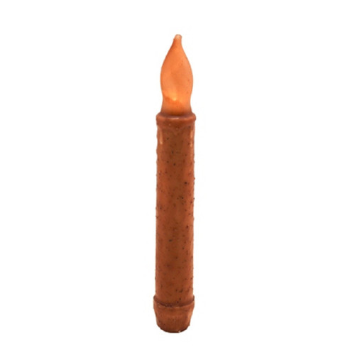 Set of 12 Orange LED Candle Taper with Timer, 6.50"