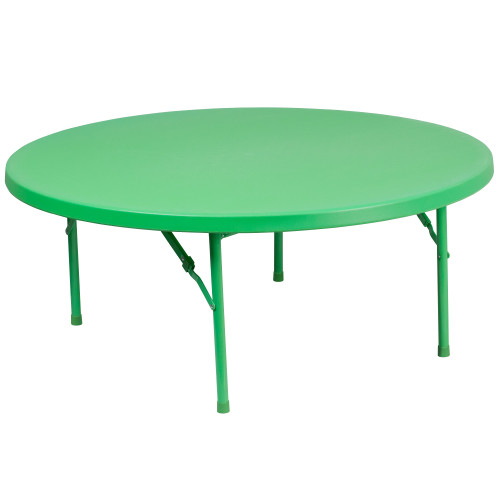 47" Green Contemporary Round Kids Outdoor Folding Table