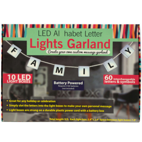 Pack of 2 LED Alphabet Letter Lights Garland 9'