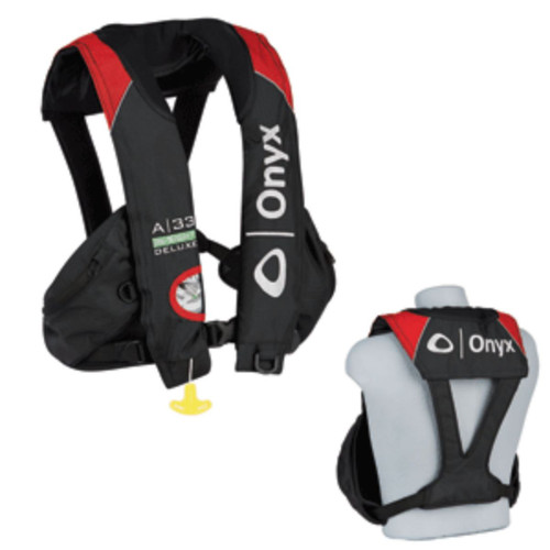 18" Black and Red A-33 In-Sight Duluxe Tournament Automatic Vest