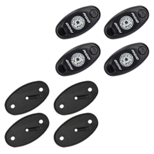 Pack of 4 Black and Cool White A-Series Boat Deck Lights 12"