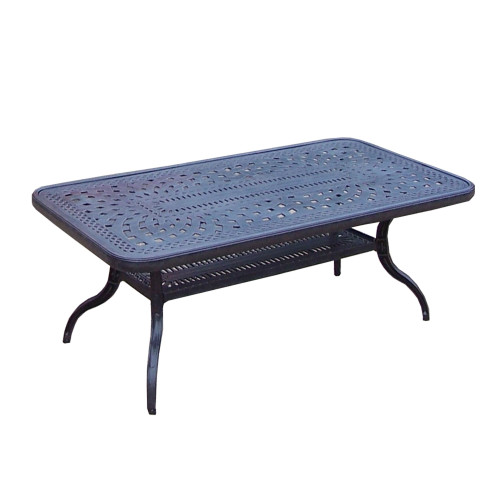 46" Brown and Black Rectangular Outdoor Patio Furniture Coffee Table